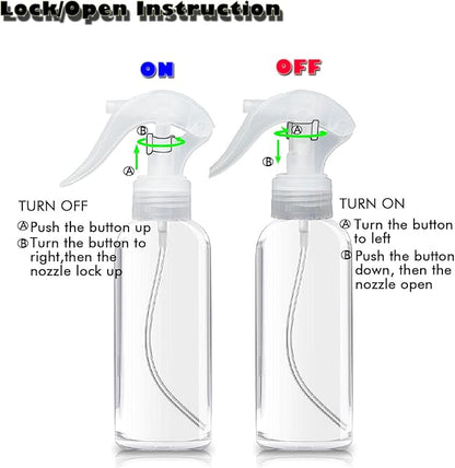 Small Spray Bottles, Hair Spray Bottle 3.5oz/100ml Clear Plastic Fine Mist Travel Size Mini Empty Bottle Set Refillable Reusable Liquid Container for Essential Oils Water Squirt (4 Pack)