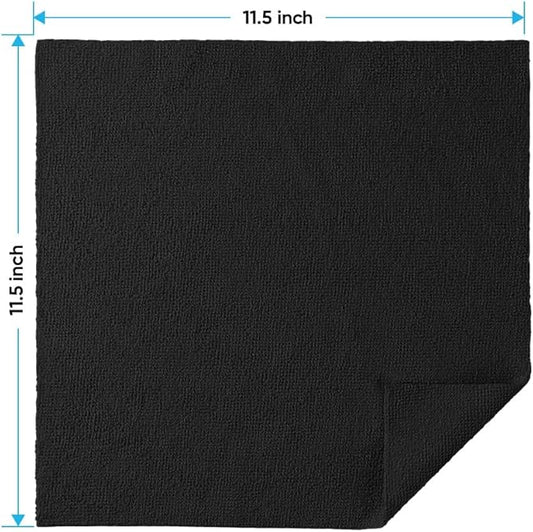 HOMEXCEL Black Microfiber Cleaning Cloths, 100 Pack Microfiber Towels for Cars, Lint Free & Scratch-Free Bulk Cleaning Rags for House, Kitchen, Car and Shop, Absorbent Cleaning Towels 11.5 x 11.5 inch