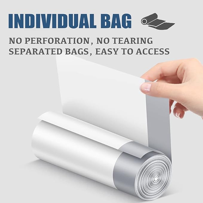 UhomeyUhao 8 Gallon Trash Bags - Medium Size, 42 Count, Unscented, Tear Resistant, Ideal for Bathroom, Kitchen, Office