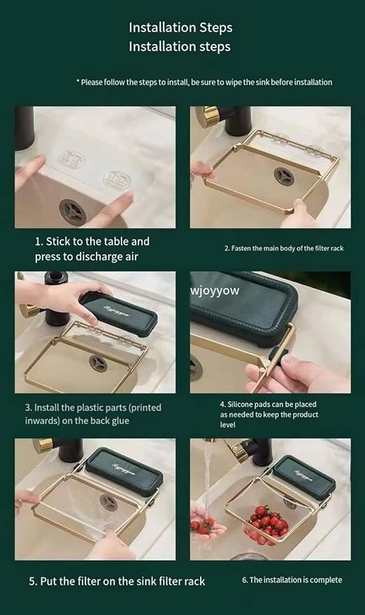 RV kitchen folding filter | Kitchen sink filter basket | 100 disposable filter bags | Food waste disposal device (white)