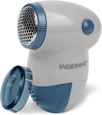 Farberware Lint Remover Fabric Shaver – Battery Operated Lint Shaver with Triple Blades for Clothes, Sweater Shaver to Remove Fuzz, Lint Balls, Pilling for Clothing, Couch, Furniture (Blue, Small)