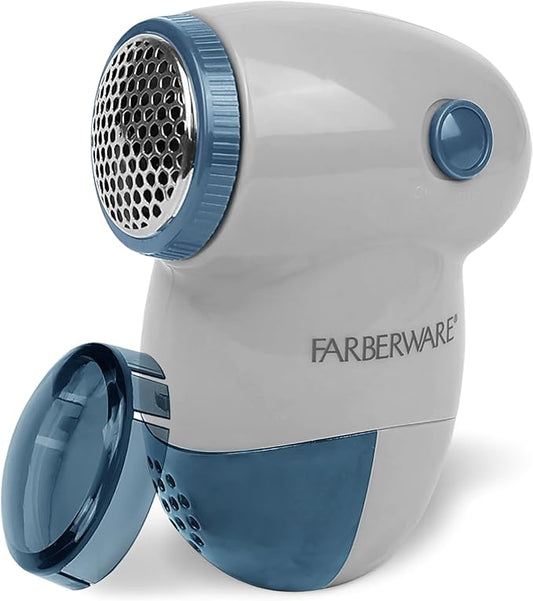 Farberware Lint Remover Fabric Shaver – Battery Operated Lint Shaver with Triple Blades for Clothes, Sweater Shaver to Remove Fuzz, Lint Balls, Pilling for Clothing, Couch, Furniture (Blue, Small)