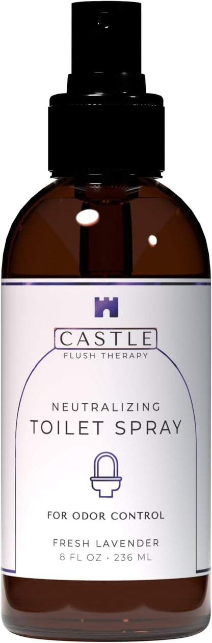 Castle Flush Therapy Neutralizing Toilet Spray | Odor Control: Mist Over the Water Surface, Go, Then Flush | Bathroom Freshening | Neutralizes Odors at the Source | Fresh Lavender | 8 oz