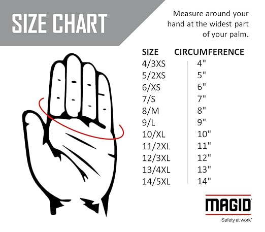 MAGID D-ROC ANSI A5 Heat-Resistant Silicone Coated Work Gloves, 24 Pairs, Size 5/XXS (GPD487)