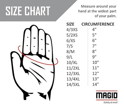 MAGID D-ROC ANSI A5 Heat-Resistant Silicone Coated Work Gloves, 72 Pairs, Size 8/Medium (GPD487)