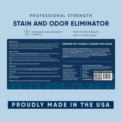 Eco Strong Pet Stain and Odor Remover - Cat Urine Enzyme Cleaner Destroyer, Urine Destroyer for Dogs, Pet Urine Enzyme Cleaner - 128 Oz (Pack of 2)