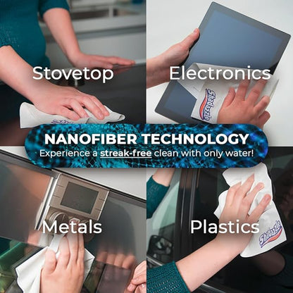 Shadazzle Nanofiber Cleaning Cloth - Microfiber Cleaning Cloth, Microfiber Cloth and Microfiber Towel - Cleans Streak-Free with Water - Microfiber Towels for Cars, Cleaning Clothes, Micro Fiber Cloth