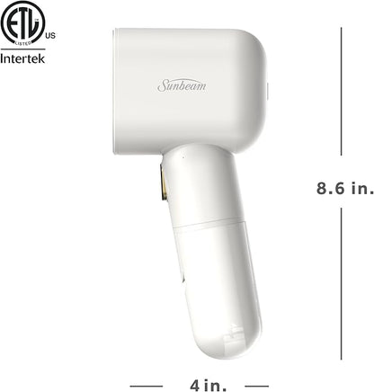 Sunbeam MiniPower 1000W Portable Garment Steamer – Nonstick Steam Plate, 125mL Tank, 8 Minutes Continuous Steam, Horizontal & Vertical Steam, 30-Second Heat-Up, 3-Year Limited Warranty