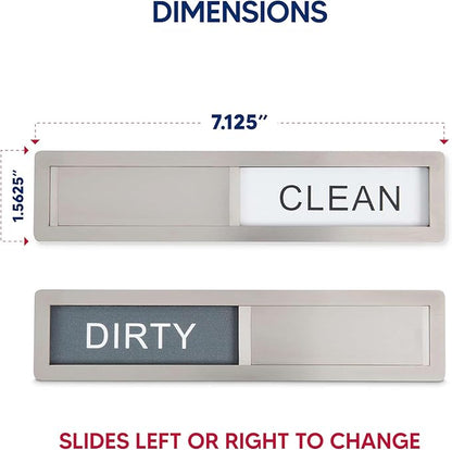 HIC Kitchen Dishwasher Clean Dirty Indicator Magnet, 18/8 Stainless Steel