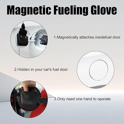 Silicone Glove for Gas, Reusable Protective Silicone Glove for Gas Pump with Storage Bag, Easy to Clean, Suitable for Many Work Scenarios (Black)