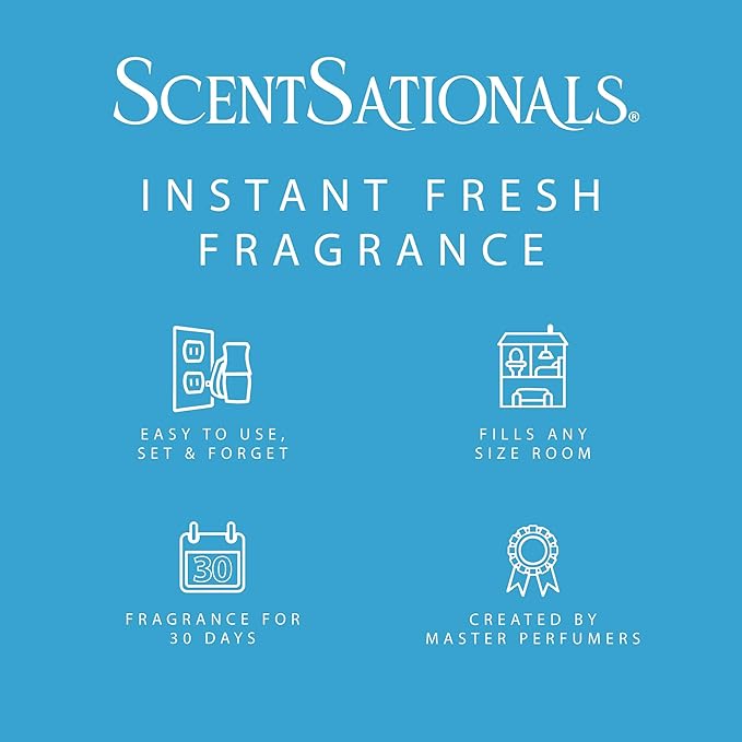 ScentSationals Bubbles Fragrance Oil Plug In Air Freshener Refills 3-Pack - Works with Scentsationals Wall Plugs, Long-Lasting Home Fragrance, 0.8 fl oz Each, Packaging May Vary