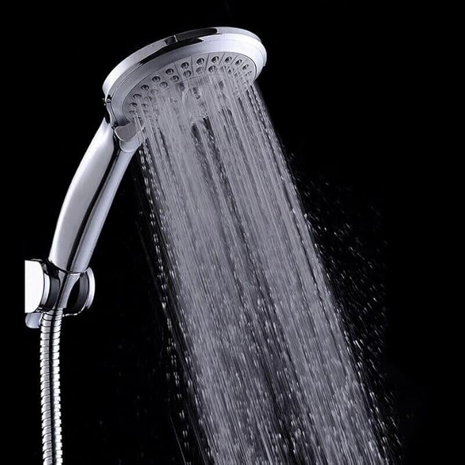 Shower Head - High Pressure 5 Setting Shower Heads, Multi-Functional Chrome Finished Bathroom Rainfall Shower Head With Handheld Spray & 5Ft Shower Hose For Luxury Shower Experience