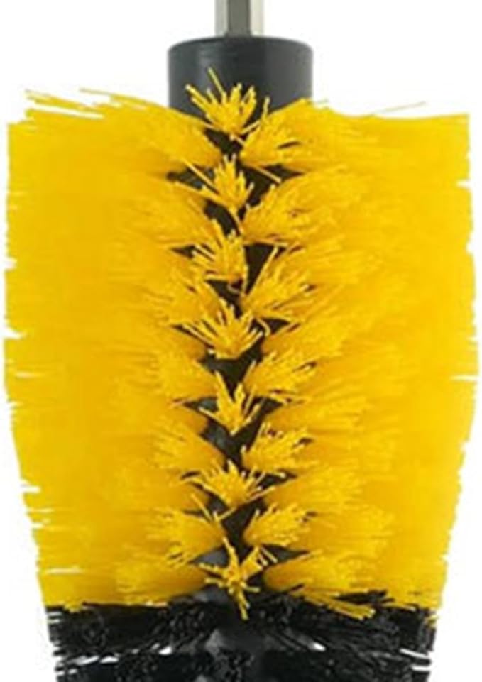MagiDeal Car Wheel Cleaning Drill Brush Attachment Wheel Cleaner Brush Car Detailing Brush for Floor Mats Car Carpet, 17cm, Yellow