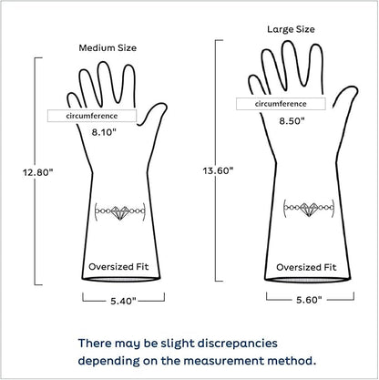 Myungjin 2 Pairs Reusable Waterproof Non-Slip Honeycomb Grip Latex Rubber Gloves with Hang-Dry Hooks/Hanging Loops for Dishwashing Household Cleaning Cooking (Medium OverFit)