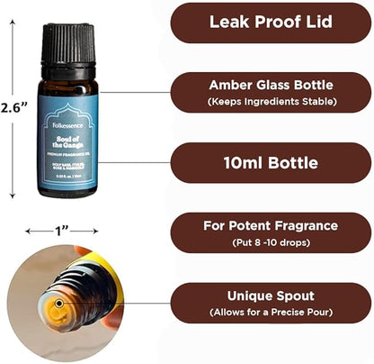Folkulture Essence of India Essential Oils Set for Diffuser | Set of 5 Fragrance Oils for Aromatherapy | Frankincense, Jasmine, Cedarwood | Home Fragrance Gift | Gift for Her