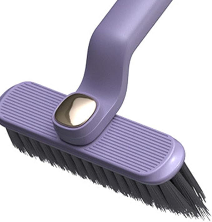 Tile Grout Brush Crevice Floor Scrub Brush Gap Cleaning Brush Swivel Handle Corner Cleaning Brush Versatile Groove Brush for Home Kitchen Bathroom Purple