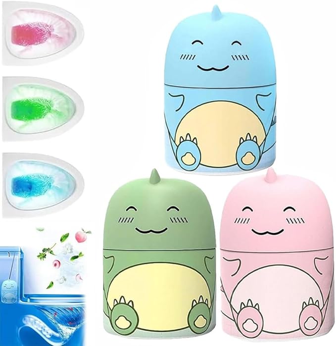 Dinosaur Toilet Bowl Cleaner Bottle, 2026 Upgraded Cute Dinosaur-Shaped Magic Automatic Toilet Tank Cleaner Bottle, Long-Lasting Bathroom Tank Crazy Cleaning Deodorizer Wonder(3pcs-MIX)