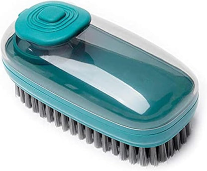 Brush with Soap Dispenser, Good Srubber Cleaner for Dish Sink Pan Pot Washing and Cleaning, Bathroom, Kitchen, Soft Laundry Clothes and Shoes Scrubbing Brush(Green) (Green)