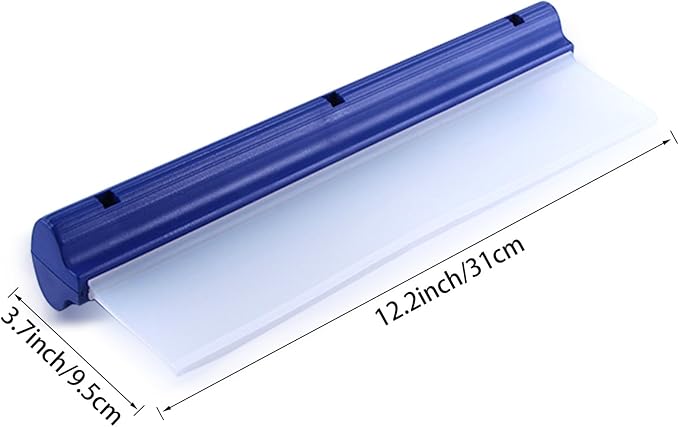 12 Inch Silicone Water Blade Car Squeegee - Pick One-Yellow or Blue Windshield Squeegee, Glass Squeegee, Streak-Free, T-Bar Flexible Fast Drying for Auto Wash, Bathroom, Glass Doors