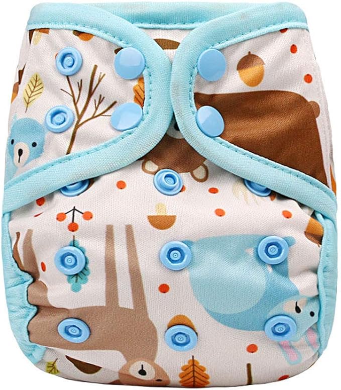 OsoCozy Newborn Reusable Cloth Diaper Covers - Adjustable Snap Fit & Double Leg Gussets for Baby Boys & Girls from 6-12 Pounds. Use with Prefold, Flat or Fitted Cloth Diapers or Snap-in Inserts