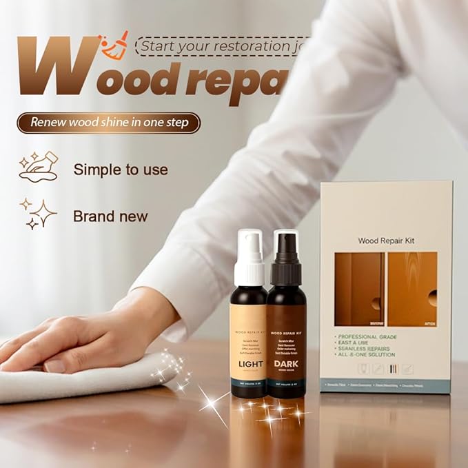 Professional Wood Floor Scratch Repair, Wood Repair Kit, Restore A Finish for Wood, Floor Cover Nicks and Scratches, Hides Minor Defects, Wood Furniture Repair Kit (2Sets)