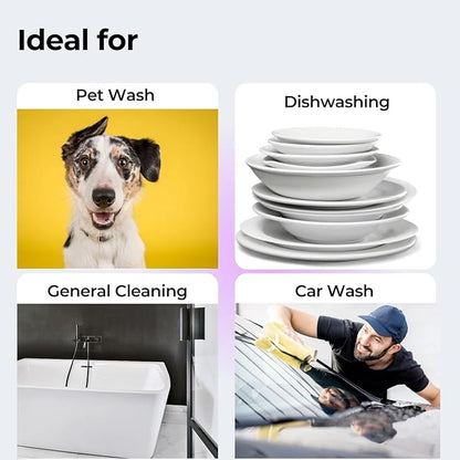 Reusable Cleaning Silicone Gloves with Scrubber Bristles for Dishwashing, Dog Pet Grooming & Car Wash (13.6" Large)