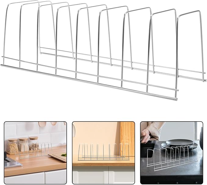 SOLUSTRE Stainless Steel Kitchen Dish Drying Rack with Utensil Holder and Drain Tray Bowl and Plate Storage Organizer for Countertop Sink Area Stable Non-Tip Design 11.81X3.93X3.74 Inches