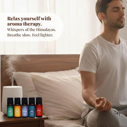 Folkulture Essence of India Essential Oils Set for Diffuser | Set of 5 Fragrance Oils for Aromatherapy | Frankincense, Jasmine, Cedarwood | Home Fragrance Gift | Gift for Her