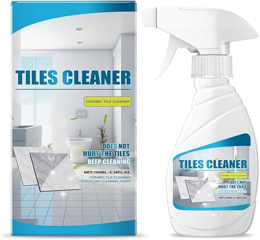 porcelain Tile Cleaner heavy duty, ceramic tile floor cleaner Spray,Powerful Removes Bathroom showe Tile Floor Granite Marble Kitchen Dirt Tile and Grout Cleane,Lemony 3.38 FLOZ