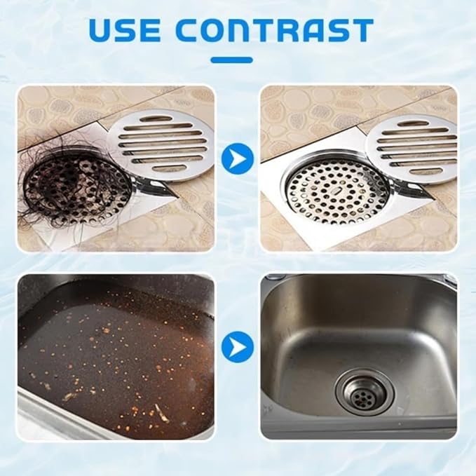 Powerful Drain Cleaner Powder - Fast-Acting Foaming Pipeline Dredging Agent | Multi-Functional Clog Remover for Kitchen Sink, Bathroom Hair, Toilet & PVC Pipes, Safe Sewer Unblocker, 3.9 oz/110g (1)