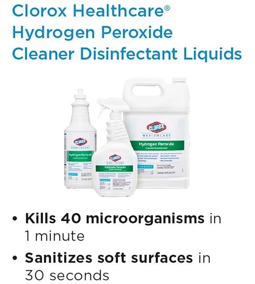 Clorox Healthcare Hydrogen Peroxide Cleaner Disinfectant, Bleach Free, 32 Fluid Ounces (Package May Vary)