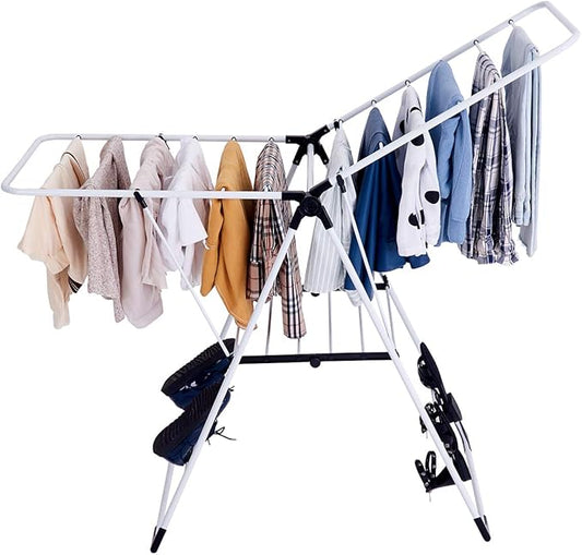 DORTALA Foldable Drying Rack, Laundry Clothes Storage, Portable Folding Dryer, Heavy Duty Clothes Hanger, Clothes Drying Rack, Lightweight and Stable Stainless Steel Clothes Dryer, for anUse
