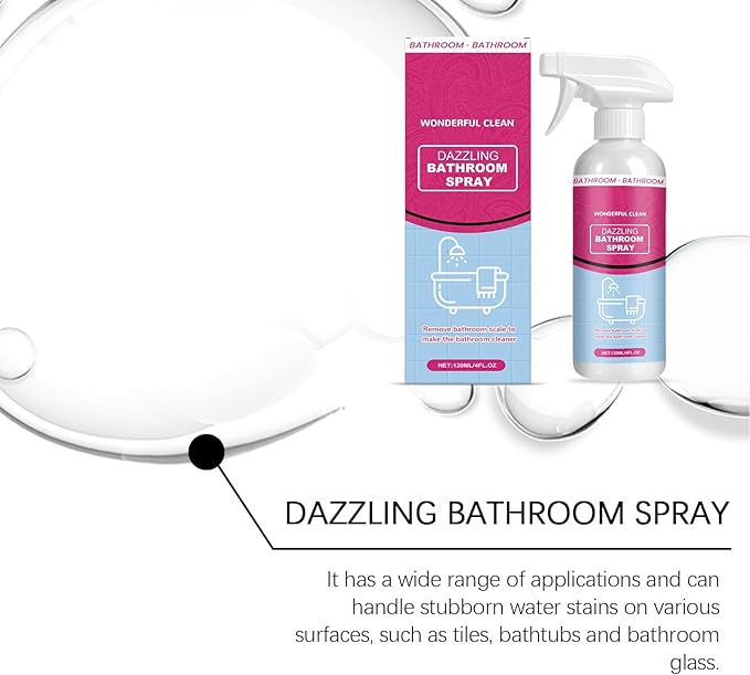 Powerful Bathroom Cleaner Spray, Hard Water Stain Remover & Descaler Foam for Shower, Tile, Glass, Scrubbing Bubbles Formula, All-Purpose Bathroom Cleaning Supplies