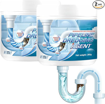 Drain Clog Remover, Powerful Pipe Dredging Agent, Sink Drain Cleaner for Kitchen Bathroom, Unclogging Solution for Pipes, Toilets & Showers (2)