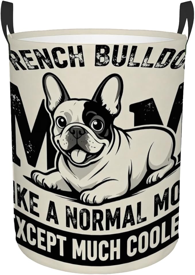 Kids Laundry Hamper Basket - Large Nursery Baby Hamper with Handle for Boys Girls Collapsible Clothes Baskets Organizer Toy Storage Bin Room Decor(Cute Bulldog)