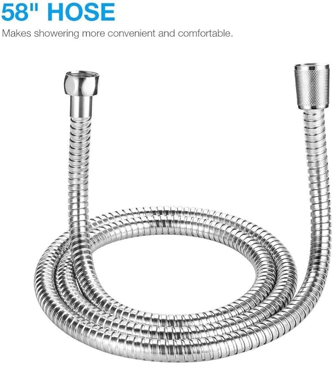 Shower Head - High Pressure 5 Setting Shower Heads, Multi-Functional Chrome Finished Bathroom Rainfall Shower Head With Handheld Spray & 5Ft Shower Hose For Luxury Shower Experience