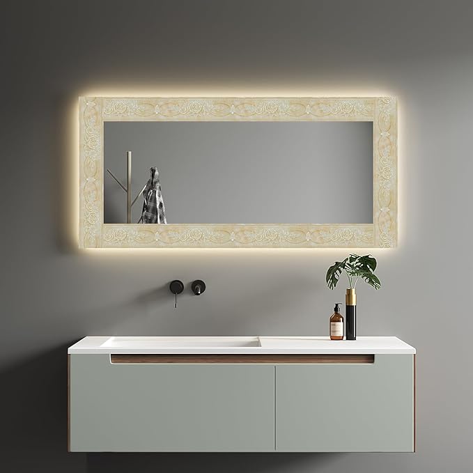 AbaBoorty Beige Floral Wallpaper Border Decor 196"X4.1" Peel and Stick Wall Border Waterproof Tiles Sticker Wallpaper Self Adhesive Removable Wall Stickers for Bedroom Living Room Decor