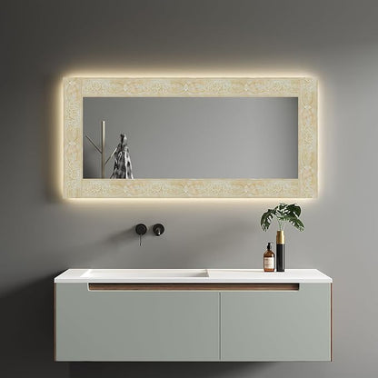 AbaBoorty Beige Floral Wallpaper Border Decor 196"X4.1" Peel and Stick Wall Border Waterproof Tiles Sticker Wallpaper Self Adhesive Removable Wall Stickers for Bedroom Living Room Decor