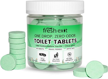 Toilet Deodorizer Tablets – Drop One In and Go – 60 Count Citrus Scent – Odor Elimination for Bathroom – Replaces Toilet Spray – Long Lasting – Fresh Bowl Freshener