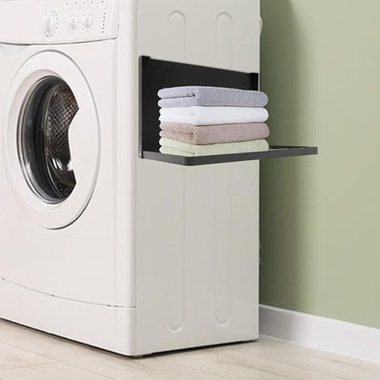 Magnetic Folding Shelf for Clothes and Towels,Clothes Drying Rack, Space-Saving Magnet Shelf Mount on Washing Machine/Fridge,Folding Rack for Laundry Room