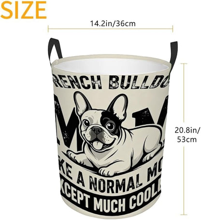 Kids Laundry Hamper Basket - Large Nursery Baby Hamper with Handle for Boys Girls Collapsible Clothes Baskets Organizer Toy Storage Bin Room Decor(Cute Bulldog)