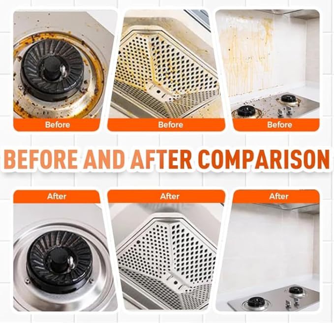 Heavy Duty Degreaser, Kitchen Heavy Duty Cleaner Spray Portable Degreasing Spray, Strong Grill Cleaner for Restaurant, All-Purpose Kitchen Pots and Pan Cleaner for Appliances Countertops Range Hoods