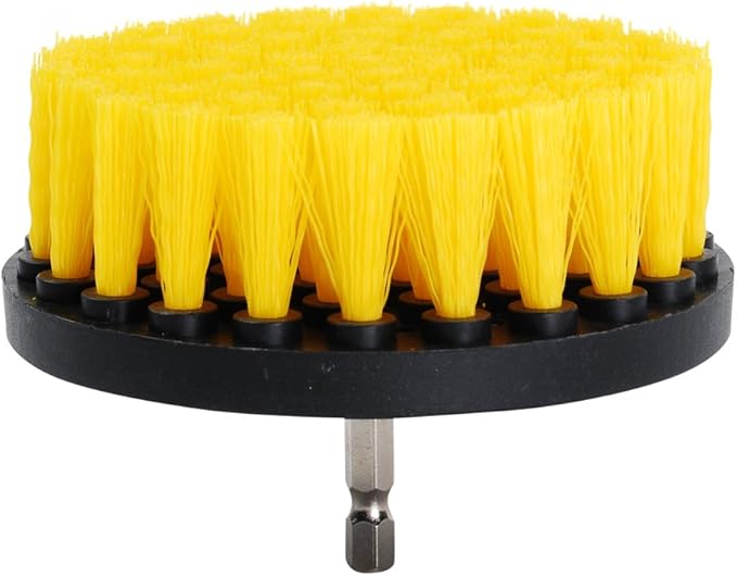 HIFROM 2 PCS, Soft and Medium Drill Brush Power Scrubbing Brush Drill Attachment for Cleaning Showers, Tubs, Bathrooms, Tile, Grout, Carpet, Tires, Boats,Upholstery