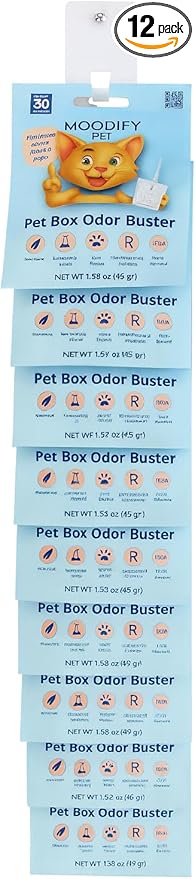 MoodifyPet Cat Litter Box Odor Eliminator with The Neutralization Effect pet odor eliminator (Stripe Clips Display Hanger)