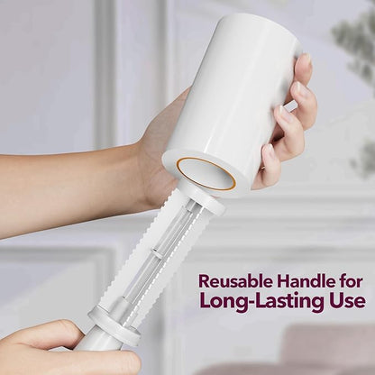 Lint Rollers for Pet Hair Extra Sticky, 550 Sheets Mega Value Set Lint Roller with 2 Upgraded Handles, 5 Rollers Portable Pet Lint Remover for Clothes, Furniture, Carpet, Dog & Cat Hair Removal