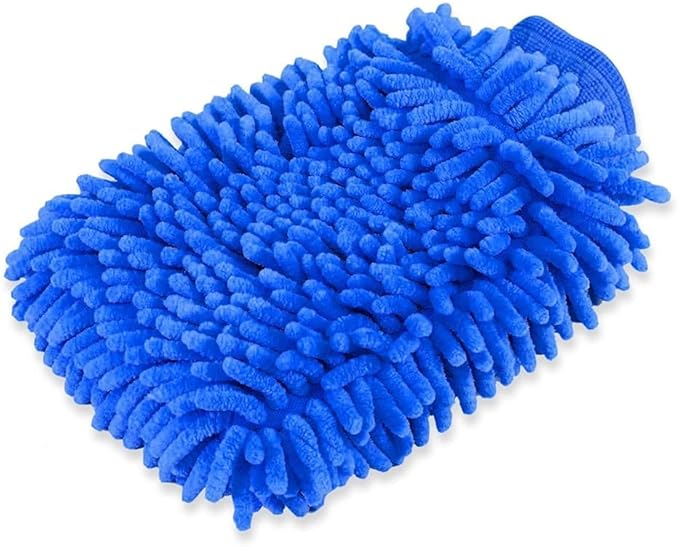 House Cleaning and Car Wash Mitts, Home Dusting Microfiber Gloves, Washing Clean Polish Faster (2-Pack, Green/Blue)