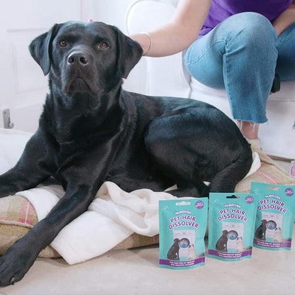 Vamoosh Pet Hair Dissolver | Patented Pet Hair Dissolving Formula | No Harmful Chemicals | Safe for Pets | Removes Odor | Dissolves Dog, Cat & Animal Fur | Easy to Use | 100g (Pack of 3)