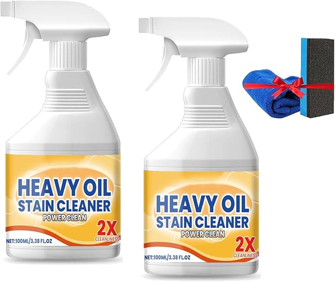 Kitchen Cabinet Cleaners and Polishers, Kitchen Heavy Oil Cleaner Spray, Grease Remover, All Purpose Kitchens Heavy Oil Cleaning Agent for Stove, Oven, Dishwasher (2 Pcs)