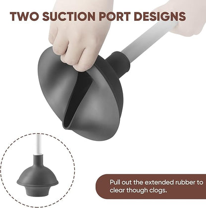Eyliden Toilet Plunger and Brush, 2 in 1 Toilet Bowl Brush Plunger Set with Holder, Bathroom Cleaning Tools Combo with Caddy Stand, Nylon Bristles, Shatter-Resistant Plastic, White