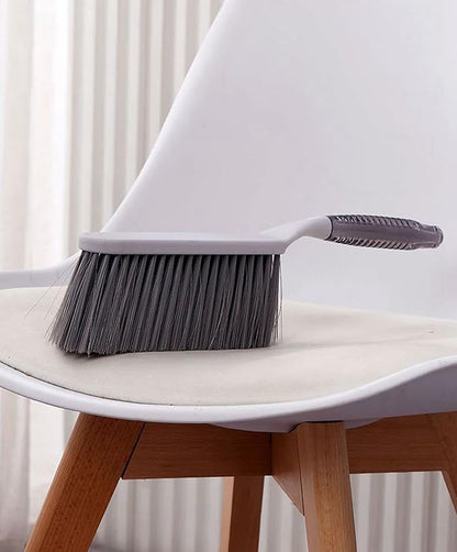 Dusting Brush, 13" Short Thick Firm Plastic Bristles, Medium Handheld Broom, Cleaning Heavier Litter, Workbench, Machine(Gray, 13 inch)